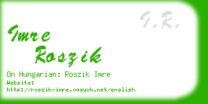 imre roszik business card